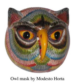 Owl mask by Modesto Horta. [Courtesy photo]