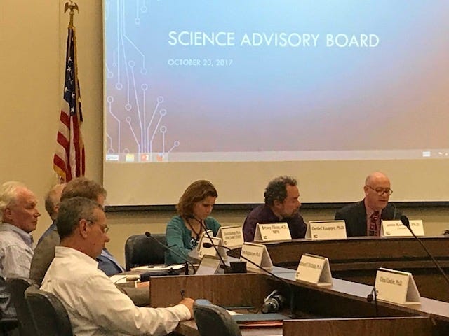 Members of the state Secretaries’ Science Advisory Board met Monday to discuss GenX and other emerging contaminants and their potential effects on human health and the environment. [photo/Greg Barnes]