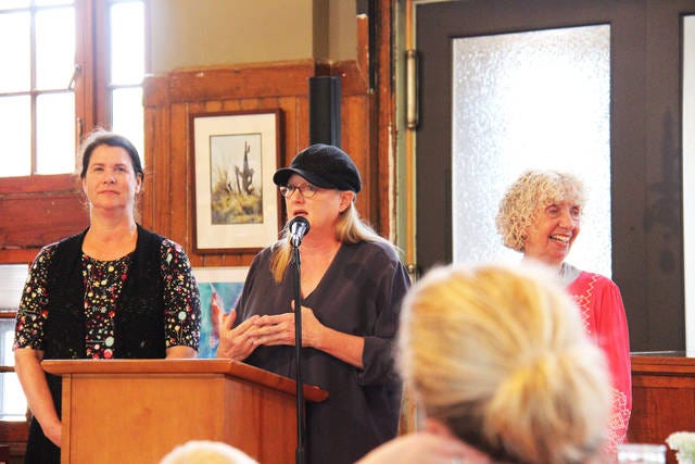 This year’s Art on the Prairie will take place on Saturday and Sunday, Nov. 11-12. Planning for the festival takes around a year, according to Jenny Eklund and Mary Rose Nichols. From left: Colleen Eckhoff, Jenny Eklund, Mary Rose Nichols. PHOTO BY KILEY WELLENDORF/THE PERRY CHIEF