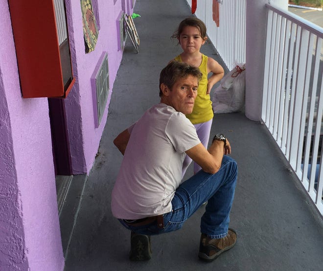 Willem Dafoe and Brooklynn Prince star in “The Florida Project.” A sneak preview of the film is set for Friday at Sun-Ray Cinema in Five Points, followed by a Q&A with producer Kevin Chinoy. The movie is scheduled to open at the Sun-Ray on Nov. 22. (Photo by Marc Schmidt)