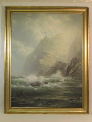 This painting of waves crashing over rocks — a common theme in William Trost Richards’ catalogue — was auctioned for $110,000 on Wednesday.