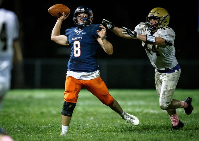 Rochester quarterback Nic Baker has thrown 40 touchdown passes and zero interceptions this season. [Justin L. Fowler/The State Journal-Register]