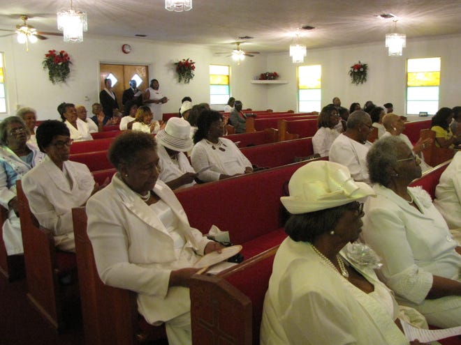 Emanuel Baptist Church was filled Sunday afternoon with women in white during the annual Home Mission Day Celebration held at the church. [Photos by Aida Mallard/Special to the Guardian]
