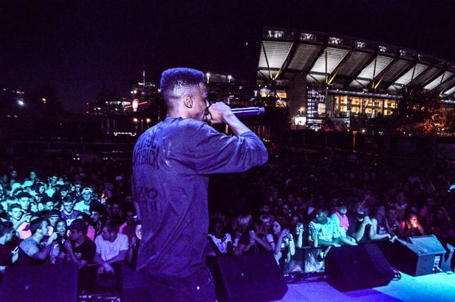 Beaver Falls rapper Young Hoag warmed a Sept. 23 Stage AE crowd for Lil Wayne. He's got another big show, Halloween night, at the Rex Theater on Pittsburgh's South Side. [Cody Grafe]