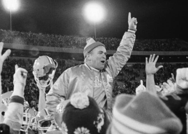Charley Pell's high points at Florida included the 1983 Gator Bowl victory over Iowa. [AP FILE]