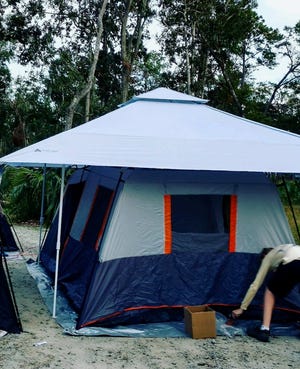 Photo courtesy of Tamela Maxim Annelore Harrell’s tent is set up at Fort McAllister State Park on a recent camping trip.