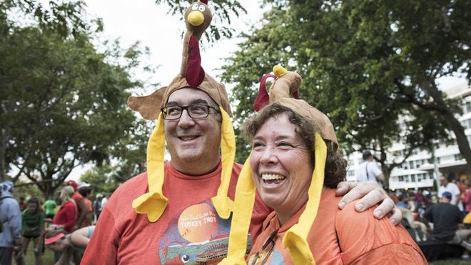 The eighth Annual Palm Beach United Way Turkey Trot at Bradley Park. Richard and Kerry Wittle, West Palm Beach at their first Turkey Trot. (Melanie Bell / Daily News)