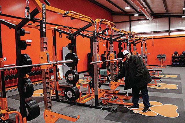 Jackie Bruno leads tours of the new Pawhuska High School athletic complex before Friday night’s football game against Pawhuska. Chris Day/Journal-Capital