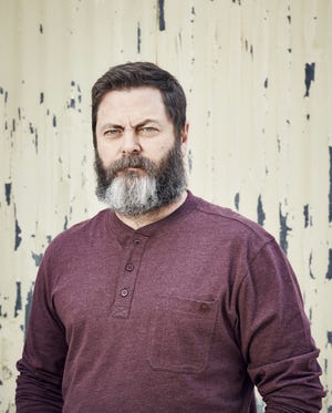 Nick Offerman of "Parks and Recreation" fame shares his amusing and practical wisdom Sunday at the Benedum Center in Pittsburgh.