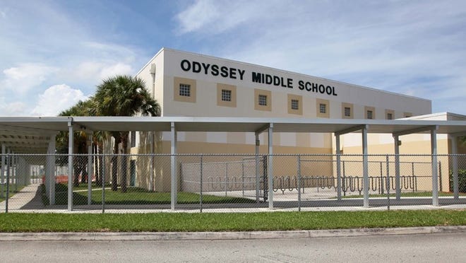 081312 Odyssey Middle School, 6161 West Woolbright just west of Jog.  (Allen Eyestone/The Palm Beach Post)