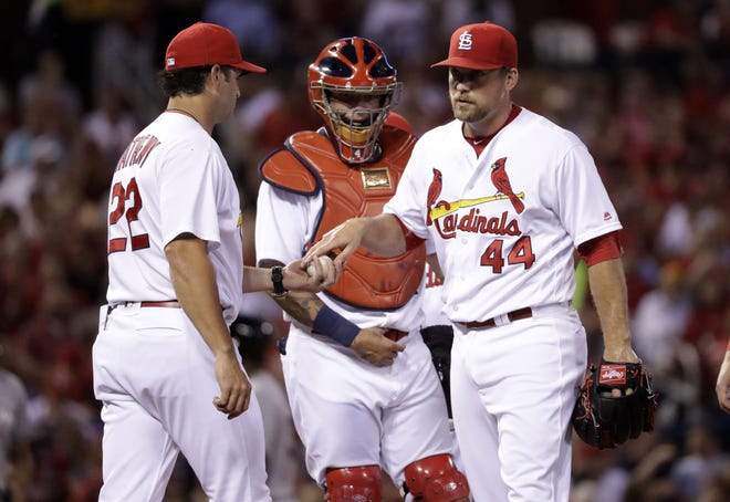 St. Louis Cardinals manager Mike Matheny removes relief pitcher Trevor Rosenthal during the seventh inning of a game in 2016. JEFF ROBERSON/THE ASSOCIATED PRESS