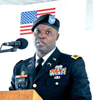 U.S. Army Col. Steven Gavin delivered the keynote address at the annual Wayne County observance of Veterans Day. Jason Winkleman noted after Gavin's speech that he played a significant role in the trial and conviction of Saddam Hussein.