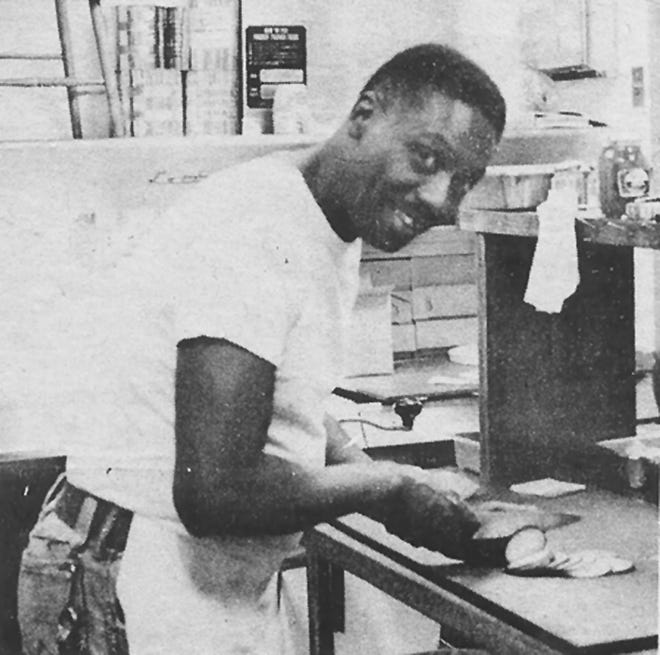 Harold Ward works at his Harold's Place restaurant at 191 Water St. in Exeter. [Courtesy photo]