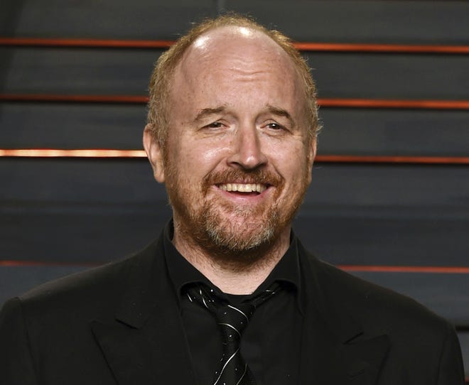 FILE - In this Feb. 28, 2016 file photo, Louis C.K. arrives at the Vanity Fair Oscar Party in Beverly Hills, Calif. The New York premiere of Louis C.K.þÄôs controversial new film þÄúI Love You, DaddyþÄù has been canceled amid swirling controversy over the film and the comedian. (Photo by Evan Agostini/Invision/AP, File)