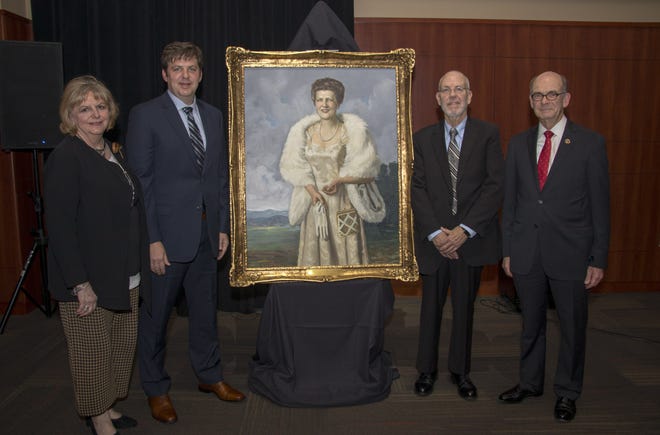 Pictured from left are Janet Huffstetler, Webb Gardner, O. Max Gardner III and Dr. Frank Bonner. [RYAN GUNTER/SPECIAL TO THE STAR]