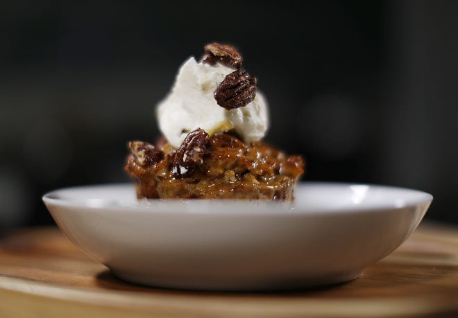 The Spiced Bread Pudding can be served with a variety of toppings. [The Providence Journal / Glenn Osmundson]