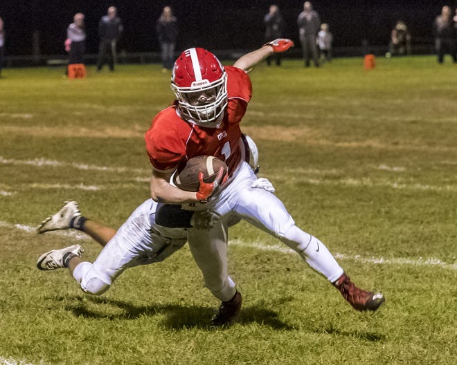 Old Rochester's Will Garcia needs one more touchdown to join teammate Harry Smith in the 20-or-more club this season. [RYAN FEENEY/STANDARD-TIMES SPECIAL/SCMG