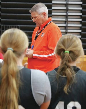 Jim Mertz is entering his second season as the Madrid girls’ basketball coach. He’ll have four key players, who plan to play an up-tempo style. Photo by Andrew Logue/News-Republican