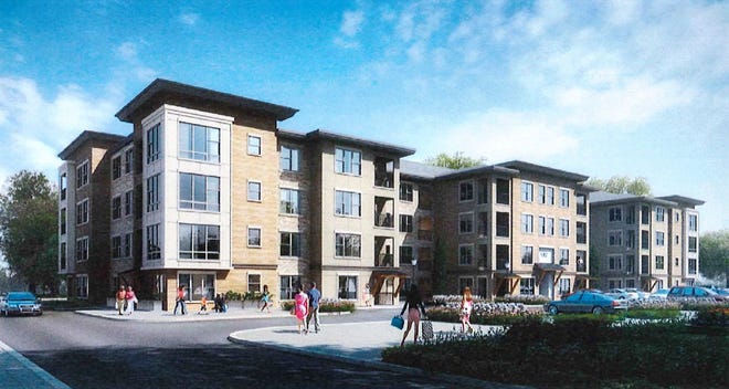 An artist's rendering shows a 228-unit apartment complex that has been proposed to be built on the northwest corner of the Santa Rosa Mall.

[CONTRIBUTED PHOTO]