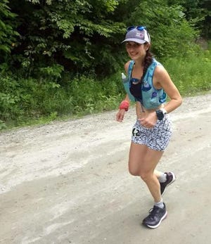 Dover's Maureen Gillespie running during the Vermont 100 Endurance Race in July of 2017. [Courtesy]