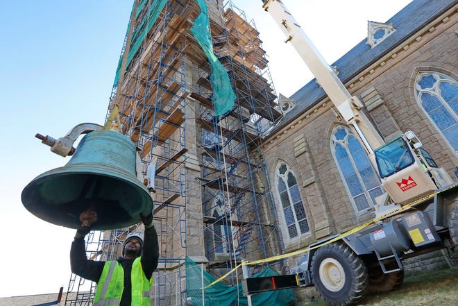 The bells at St. Lawrence Martyr Church in New Bedford were sold and then removed on Nov. 15. [ PETER PEREIRA/THE STANDARD-TIMES ]