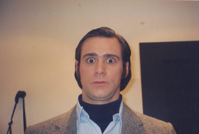 Jim Carrey appears in character as Andy Kaufman in an archival photo for “Jim & Andy: The Great Beyond” (Photo: Netflix)