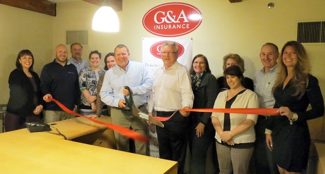The Dover Chamber recently welcomed G&A Insurance with a traditional ribbon cutting ceremony. G&A Insurance was started in April of 2011 by Jeff Gray, who brings 15 years of experience in the insurance industry to the Seacoast. His team has collectively over 35 years of experience. G&A Insurance specializes in crafting custom-built policies. It is located at 34 Dover Point Road, Suite 200. For more information, call at 603-742-2644 or visit their website at www.gandainsurance.com. For more on the Chamber, call 603-742-2218, e-mail info@dovernh.org, or visit www.dovernh.org. [Courtesy photo]