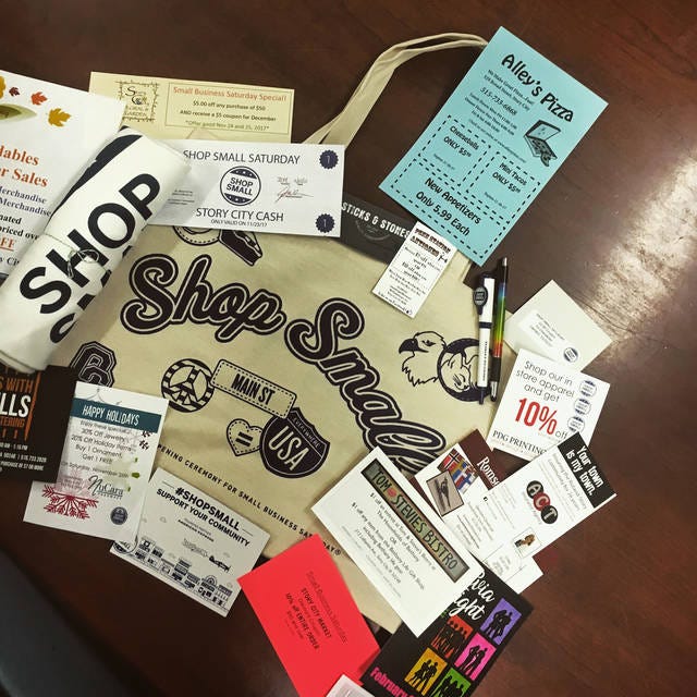 The Story City Greater Chamber Connection is celebrating Small Business Saturday by offering 200 bags to local shoppers on a first-come, first-served basis. Contributed photo