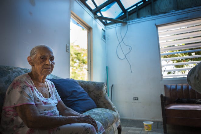 RYAN MICHALESKO/THE PULITZER CENTER Carmen De Jesús Rodríguez, 92, of Fajardo recounts all of the hurricanes she has lived through, including San Felipe Segundo, San Ciprian, Hugo, Georges and now Maria in her hillside home where she has lived for the past 70 years. “This was the worst hurricane I have witnessed. It came with a different intensity," Rodríguez said.
