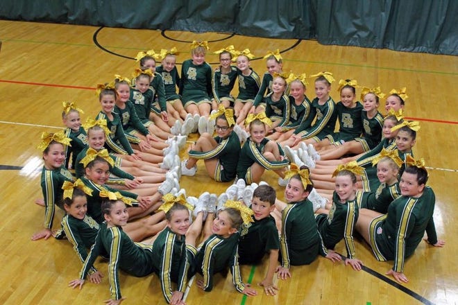 The Dighton Rehoboth Junior PeeWee Cheerleaders are headed to Nationals at Disney World. [Submitted Photo]