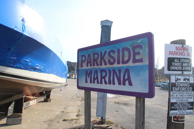 The Parkside Marina, located at Ottawa County's Historic Ottawa Beach site, is pictured on Nov. 20, 2017. Ottawa County Parks and Recreation has plans for an upgraded marina and enchanced park land at the site. [Jake Allen/Sentinel staff]