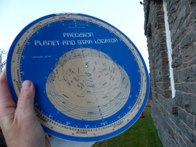 Trace constellations and find the treasures of the night sky using a good star map. This particular star map is a “planisphere” which reveals the night sky for any date or hour by simply turning a wheel to match the corresponding dates and times. [Peter Becker]