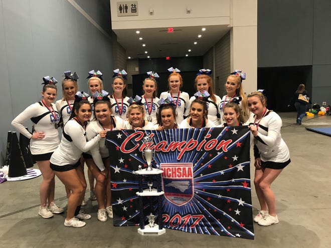Cherryville's junior varsity and varsity cheerleading teams won the state championship in the small D2 division on Saturday, Dec. 2 in Raleigh. [SPECIAL TO THE GAZETTE]