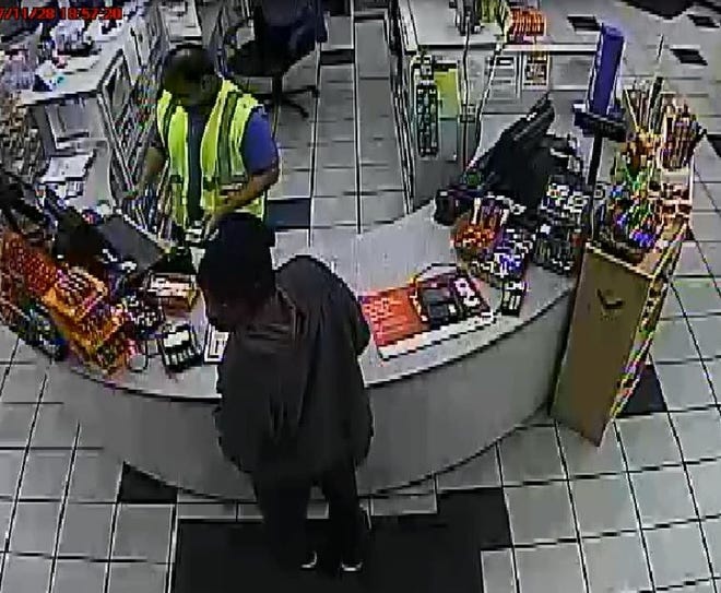 Bay County Sheriff’s Office investigators are looking to identify this man, who is a suspect in an armed robbery on Thomas Drive. [CONTRIBUTED PHOTO]