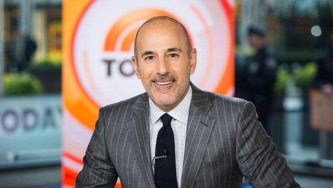 This Nov. 8, 2017 photo released by NBC shows Matt Lauer on the set of the “Today” show in New York. NBC News fired the longtime host for “inappropriate sexual behavior.” Lauer’s co-host Savannah Guthrie made the announcement at the top of Wednesday’s “Today” show. (Nathan Congleton/NBC via AP)