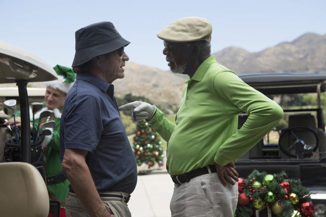 Tommy Lee Jones, left, and Morgan Freeman star in "Just Getting Started." [BROAD GREEN PICTURES]