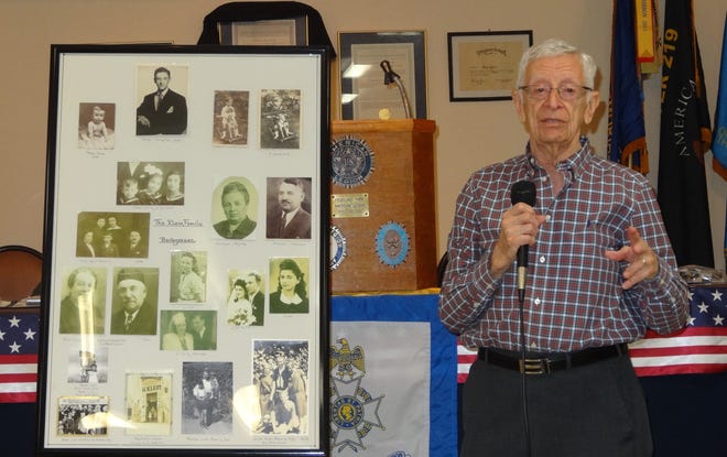 Gene “Gabi” Klein provided a first-hand account of his ordeal as a Holocaust survivor to the members and guests of the Lake-Sumter Chapter of the Sons of the American Revolution. [Submitted]