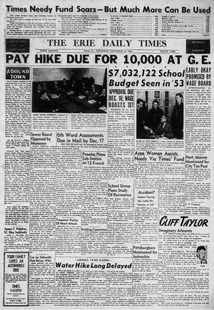 This is a copy of the Erie Daily Times from Dec. 11, 1952. [ERIE TIMES-NEWS]