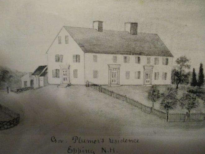 Portrait of William Plumer's residence. Original painting by Daniel Nason. [Courtesy photo]