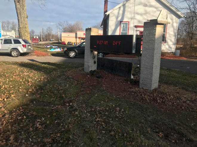 The Ohio State Highway Patrol is investigating a Dec. 9 hit-and-run crash that damaged the Deerfield Township information sign on the Deerfield Circle. The crash apparently happened around 3 a.m. that day. Anyone with information is asked to call the highway patrol's Ravenna post at 330-297-1441.