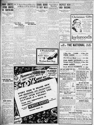 Page six of the Erie Daily Times from Dec. 19, 1930. [ERIE TIMES-NEWS]
