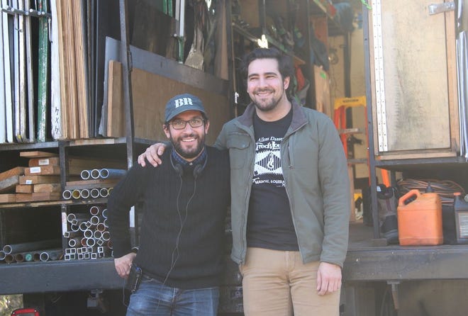 Director Daniel Lafrentz (right) poses with co-writer Stephen Peltier on the set of "The Long Shadow."