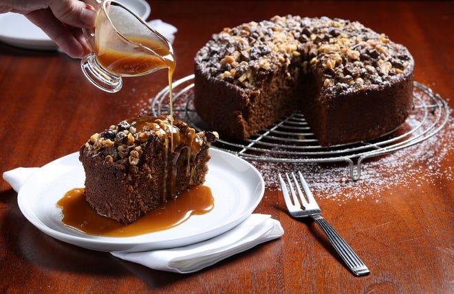 Date cake with whiskey sauce, prepared and styled by Mark Graham.