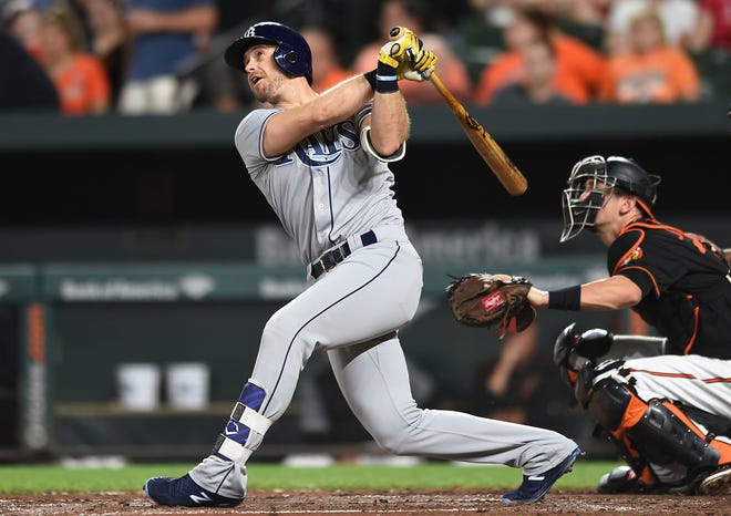 The San Francisco Giants have acquired thrid baseman Evan Longoria and cash from the Tampa Bay Rays for outfielder Denard Span, infielder Christian Arroyo and two minor league pitchers. [AP File]