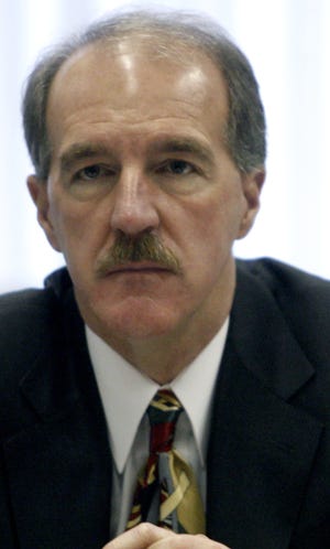 In this Jan. 9, 2008 photo, chairman of the Pennsylvania Board of Education Larry Wittig attends a state Board of Education hearing in Harrisburg, Pa. Wittig is facing accusations that he pursued sexual relationships with teenage girls more than 35 years ago, when he was in his late 20s and early 30s. Wittig denied the accusations but told the state education department he is stepping away from the board. (Christine Baker/PennLive.com via AP)