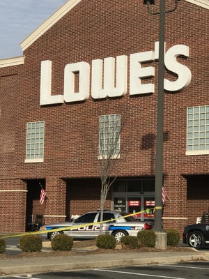 Police responded to the Lowe's and Belmont after the roof reportedly caught fire Friday morning.

[MIKE HENSDILL/Gaston Gazette]