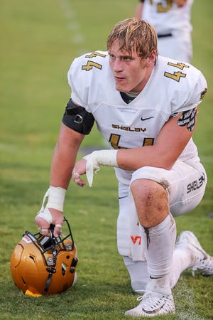 Shelby linebacker Dax Hollifield's well-known intensity has taken the senior Golden Lion to incredible heights. He's the 2017 Cleveland County Player of the Year. [Special to The Star]