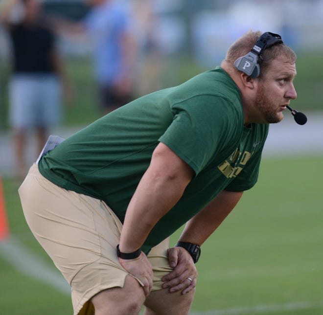 Kinston's Ryan Gieselman is The Free Press football coach of the year for the 2017 season. [Janet S. Carter / The Free Press]