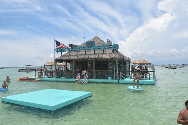 WaterWorld Destin is in its third year of operation at Crab Island. The floating restaurant and tiki bar represents a new era of "on-the-water" dining in Destin. [ANNIE BLANKS/THE LOG]