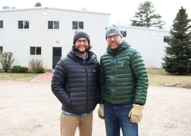 Mike Myers and Matthew Lord at the Jewett Farms + Co. cabinet shop.

[Courtesy photo]